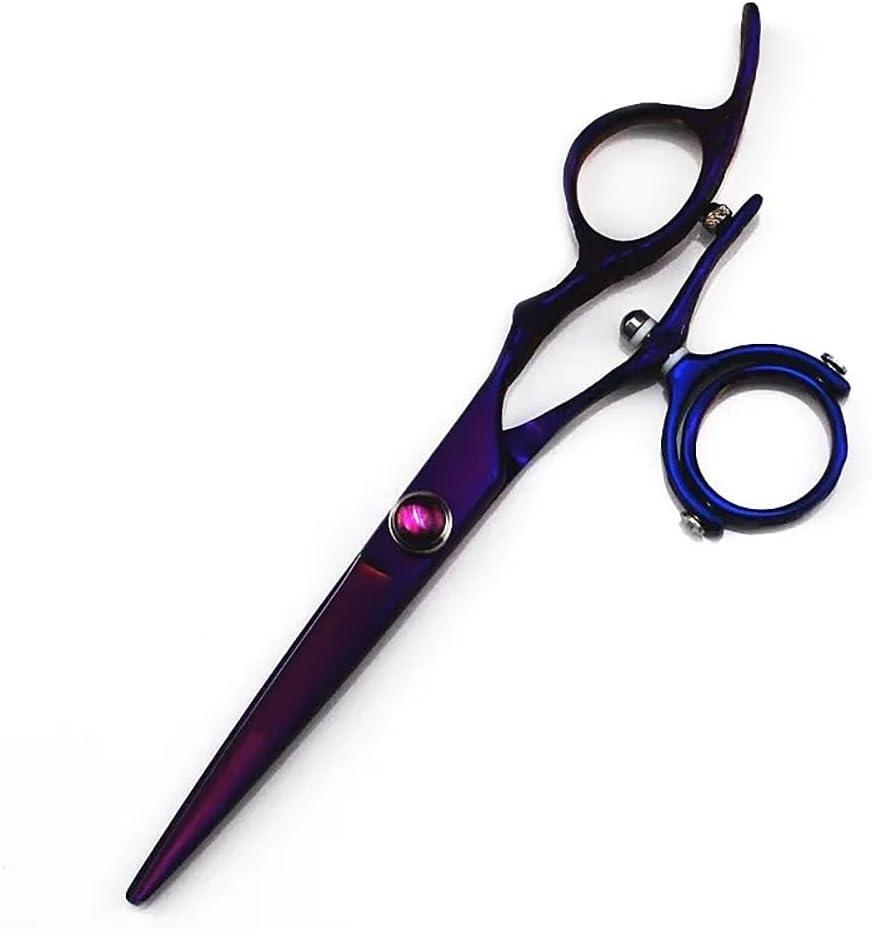 6.0 Inch Rotating Thumb Hair Cutting Scissors - 720° Swivel Hairdressing Shears for Precision Cutting and Styling, Professional Barber Tools