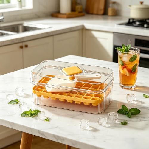 Molde para cubitos de hielo con tapa y cucharón, pack 2 miniatura 3