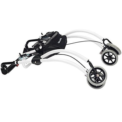 Weißer Indoor Rollator mit eingeklappt / Faltbar