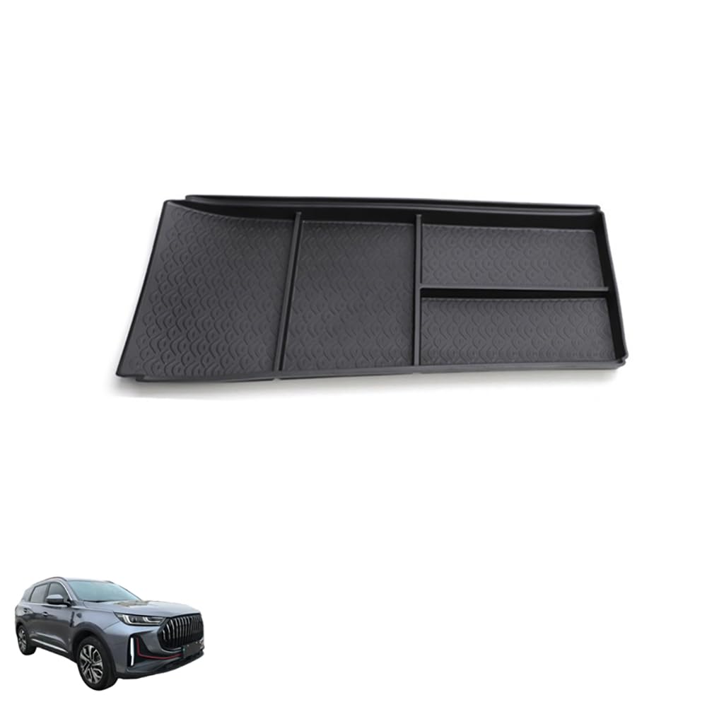 QQJHBAMYN TPE Lower Center Console Organiser Tray, for CHERY Tiggo 7 PLUS 2023 2024 2025 Car Centre Floor Consoles Accessory Interior Storage Easy Clean NonSlip