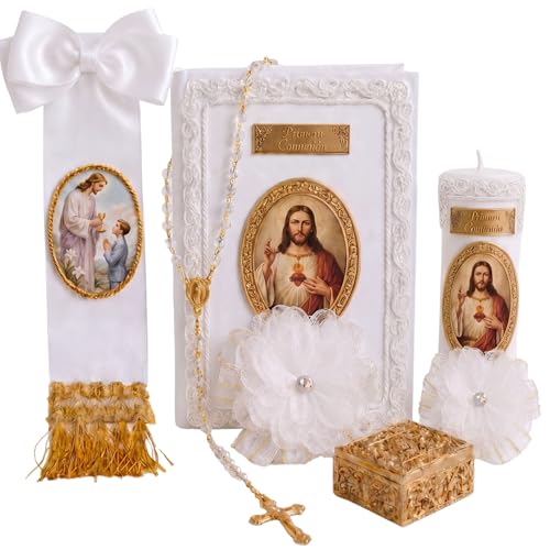 First Communion Candle and Bible Set for Boy