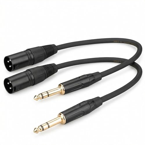 Rhinovo Paquete de 2 cables TRS de 1/4 pulgadas a 3 pines XLR…