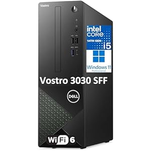 Dell Vostro 3030s Small Desktop Computer, Intel Core i5-14400 Processor, 16GB DDR5 RAM, 512GB PCIe SSD, WiFi 6, Bluetooth, Type-C, DisplayPort, HDMI, KB and Mouse, Windows 11 Pro SFF Small Form Factor