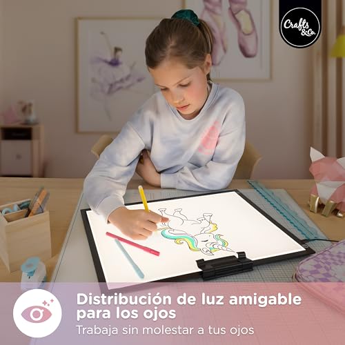 Crafts&Co® Mesa de Luz A3 | Lightbox Dimmer | Accesorios Diamond Painting | Panel LED con USB | Lightpad 470x345 mm | Mesa Luminosa, Tablero de Dibujo Iluminado, Pad LED - imagen 6