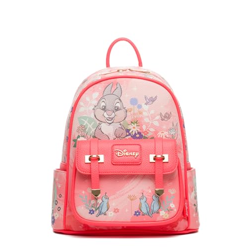 Mini sac à dos Disney Thumper saumon petit sac à dos cuir vegan 28 cm