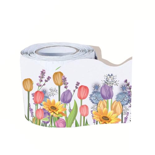 Bordure papier tulipes pour masquer les bords de tableau - 5