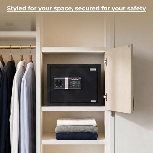 Image of Plantex 34 Ltr. Safe Locker For Home /Digital Locker /Electronic Safety Locker with Master & User Dual Code Access with Emergency Key /2 Years Warranty By Plantex (Black)