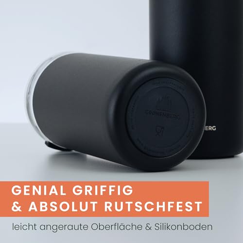 Groenenberg Thermobecher 440 ml | Kaffeebecher to go 100% Auslaufsicher | Hält mind. 4 h warm | Coffee to go Becher aus recyceltem Edelstahl – Ansicht 6