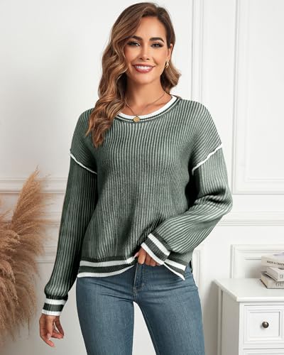Image of ZAFUL Womens Oversized Sweaters 2025 Cable Knit Chunky Sweater Long Sleeve Crewneck Pullover Loose Outfits