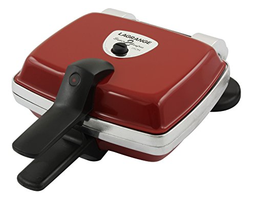 LAGRANGE Gaufrier Super2 Traditionnel, 1000W, 1 jeu de plaques inclus (Gaufre Coeur), Fabriqué en France, Réversible sur son socle, Plaques amovibles,...