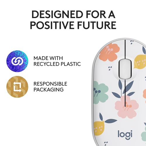 Logitech M340 Compact Ambidextrous Silent Wireless Mouse - Floral Bouquet - image 9