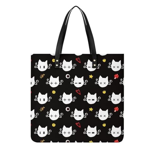 Sac cabas chat d'Halloween femme grand sac à main shopper de voyage