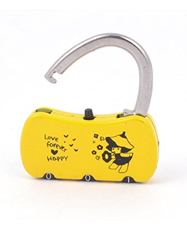 Image of Aexit Yellow Metal Padlocks & Hasps Bag Shaped Resettable 3 Digits Jewelry Box Drawer Suitcase Combination Password Combination Padlocks Lock Padlock