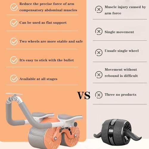 Image of 2023 New Ab roller Wheel, Automatic Rebound 2 In 1 For Abs Workout, Abdominal Fitness Wheel for men women, Dynamic Core Trainer Plank Exercise Wheels with Phone Stand For Home Gym Fitness