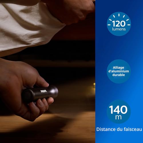 Lampe de Poche LED PHILIPS SFL4000T10 120 lumens IPX4 3 piles AAA incluses - vue 2