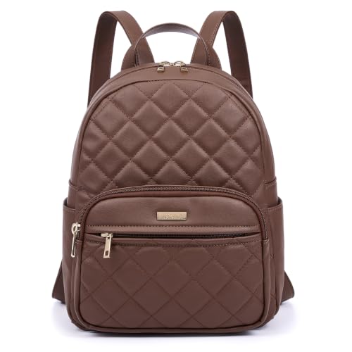 Image of Marvolia Mini Backpack Vegan Leather Small Backpack, Brown