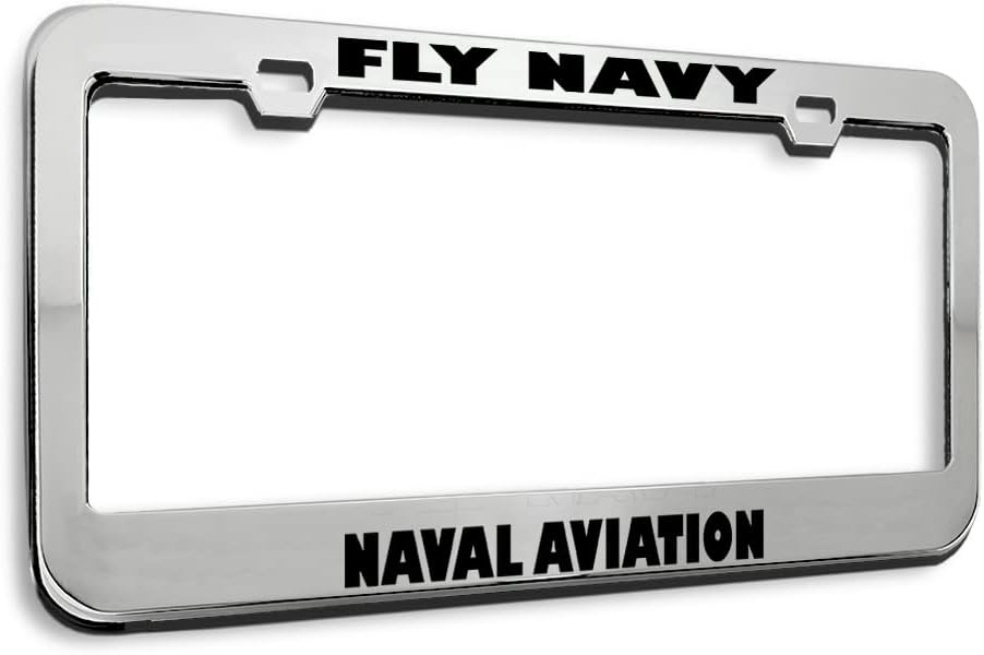 Metal License Plate Frame Fly Navy Naval Aviation Car Accessories Stainless Steel 2 Holes 1 Frame