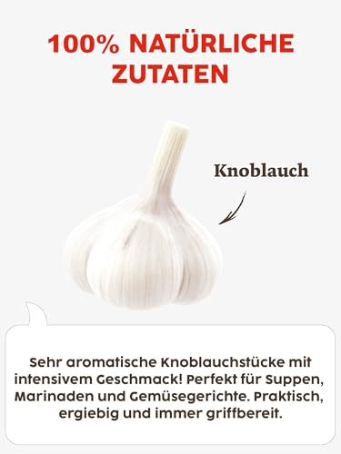 Kotanyi Gourmet Knoblauchstücke gefriergetrocknet | wie erntefrisch, würzig-intensiv, scharf, 400 ml
