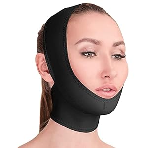 Post Surgical Chin Strap Bandage for Women – Neck and Chin Compression Garment Wrap – Face Slimmer, Jowl Tightening (S)