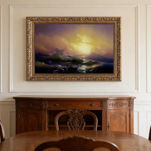 La neuvième vague d'Ivan Aivazovsky : tableau impression sur toile salon - 3