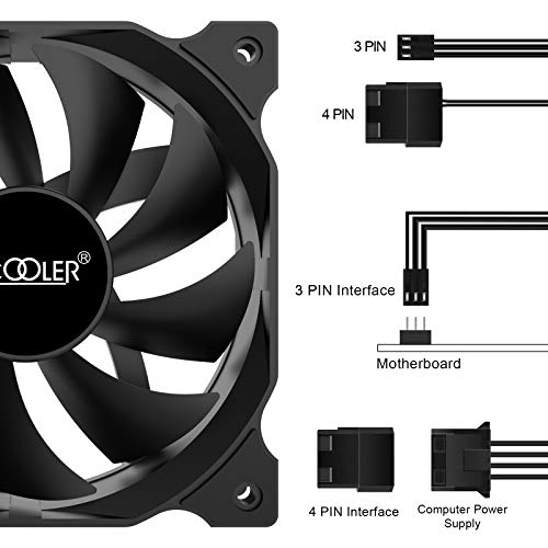 Pccooler 120Mm Case Fan 3 Pack Dark Night Series, Dn-120 High Performance Cooling Pc Fans - Efficient Hydraulic Bearing - Low Vibration And Quiet Computer Fans For Pc Case #TOP5