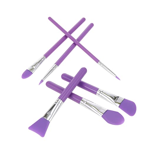 LRXIYODE 6piezas Brochas Cosméticas Para Mujer Para Aplicar Base Mascarillas Faciales y Cejas