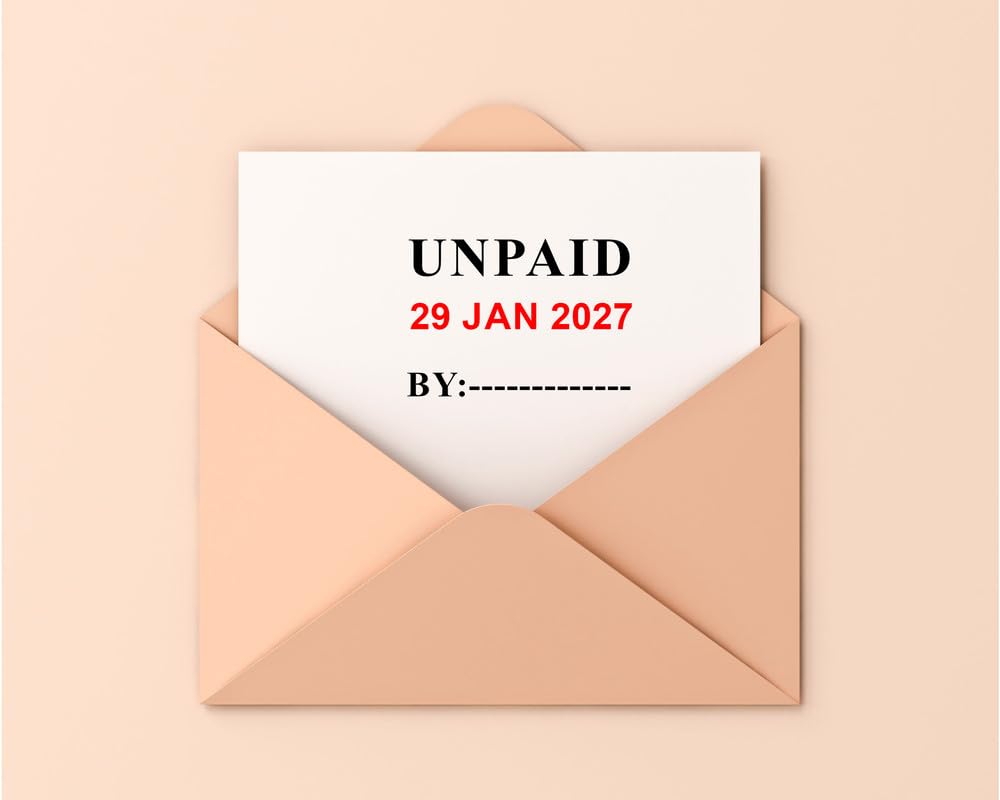 MeetYouAffectionShiny Printer S-826 UNPAID Dater Stamp Self Inking Rubber Personalized Stamp for Personal & Professional Use Rubber Stamp