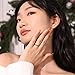Meissa 925 Sterling Silver Rings for Women Dainty Simple Stackable Ring Handmade Cubic Zirconia Wedding Bands Gifts for Girlfriend Her Size Adjustable, Silver