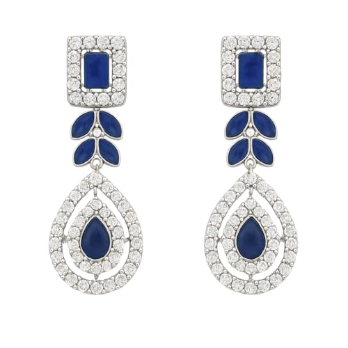 Image of I Jewels Silver Plated Elegant Leaf Motif Necklace Set with Earrings & Maang Tika for Women