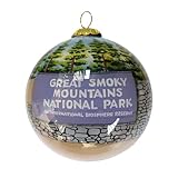 Art Studio Company - Hand Painted Christmas Ornament, Blown Glass, Hanging Tree Ornament, Holiday Decor, National Parks, Great Smoky Mountain Sign