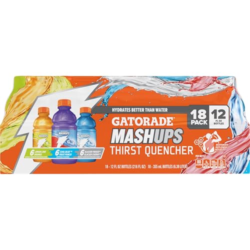 Gatorade Thirst Quencher, Mashups Variety Pack, Cool Blue-Fruit Punch, Lemon-Lime-Orange, Glacier...