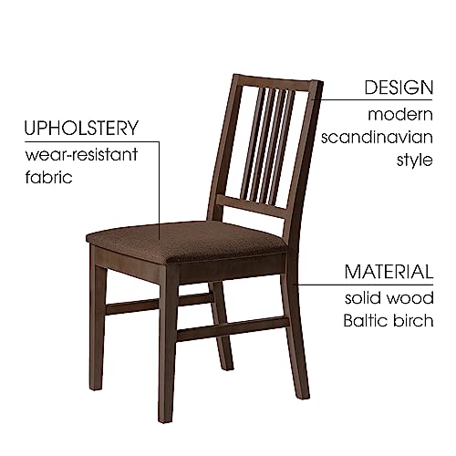 Daiva Casa Dining Chair Wooden Set Of 2- Chair Accent Dine In Chair - Upholstered Chair With Ladder Back, Dark Brown Dining Chair Modern Chair Furniture Capella Living Room Chair Small #TOP3