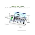 EBL 906 Smart Charger for AA AAA C D 9V Rechargeable Batteries with 4 Pieces 5000mAh C Rechargeable Batteries