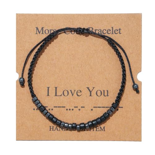 Testrye Morse Code Bracelet for Men & Women, Adjustable String, Inspirational Gift