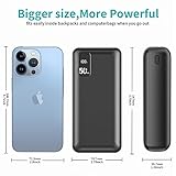 PowerBank 50000mAh large capacity, 22.5W power bank PD20W Fast Charging External Handyakku USB C with LED Display 3 Outputs & 2 Inputs Portable Charger for iPhone16 15 14 13 12 Pro Max - Image 7