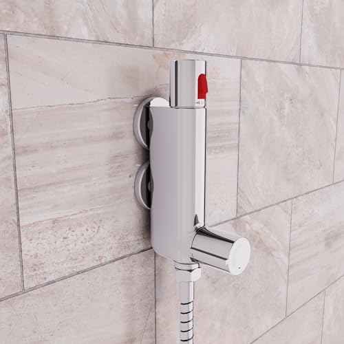 Nes Home Modern Chrome Mini Thermostatic Bar Mixer Shower Valve 1/2 Top Outlet Static Caravan with 45mm Centres