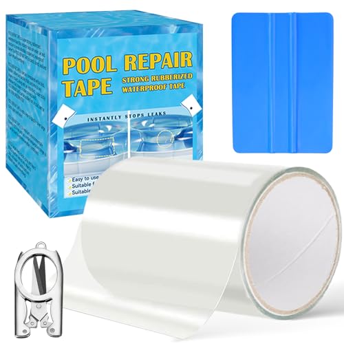 Pool Reparaturset Transparentes Pool Reparaturset Unterwasser Pool Reparatur Klebeband 10 cm x 152 cm Pool Flicken Klebeband Zur Reparatur Verschiedener Schwimmbadoberflächen (10cm x 152cm)