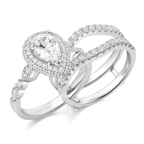 Image of Newshe Jewellery Wedding Rings for Women Bridal Sets Engagement Ring