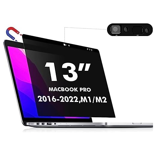 MacBook pro Privacy Screen 13 inch, Webcam Cover Slider - PYS Magnetic Privacy Screen Compatible with MacBook Pro 13.3 inch(Late 2016-2020 Including Touch Bar Models)-Anti Glare[Easy On]