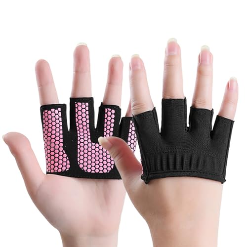 Hsyzygian 1 paio di guanti sportivi in spandex traspirante con puntino in silicone antiscivolo per ciclismo e fitness mezze dita guanti da allenamento