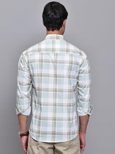 Image of Majestic Man Comfort Slim Fit Pure Cotton Checked Casual Shirt