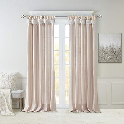 Madison Park Emilia Faux Silk Single Curtain with Privacy Lining, DIY Twist Tab Top