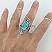 Pure 925 Sterling Silver Statement Turquoise Ring, Womens Wedding Band Organic Ring, Ultimate Ring, Boho Bohemian Ring, Minimalist Ring, Mothers Day Ring (US Ring size 7, Turquoise)