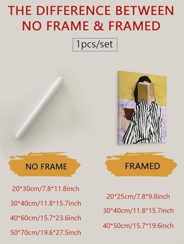 Toile femme lisant une solution simple pour décorer un grand mur vide