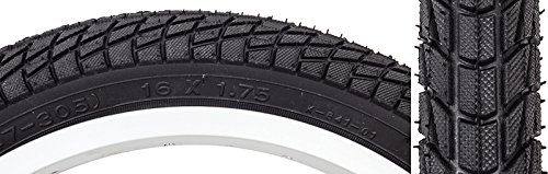 SUNLITE Freestyle BMX Kontact Tires, 16" x 1.75", Black/Black