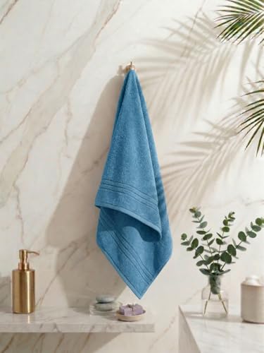 Image of Monte Carlo Essential 100% Cotton Bath Towel | 380 GSM Lightweight & Quick Dry | Soft Absorbent Compact Towel 60x120 cm | Bathroom Towel for Gym, Travel & Daily Use (Jazz) | Insignia Blue