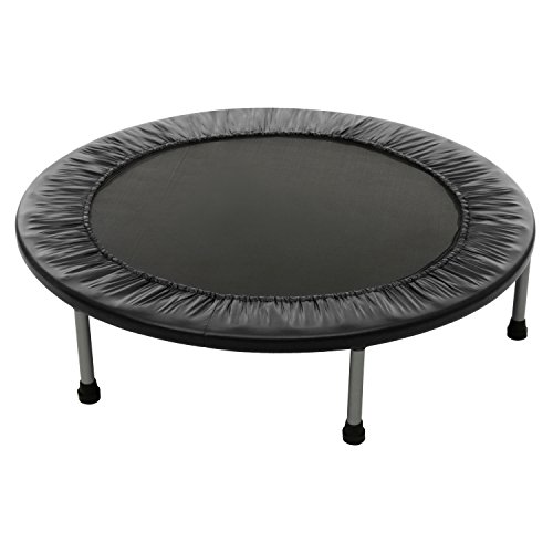 Tomasa 38  40 inch plegable cama elástica Mini trampolín ejercicio y Fitness trampolín con seguridad Pad, negro