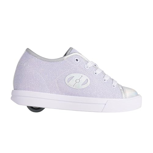 Heelys Footwear Wheeled Heel Shoe, White/Purple/SkyBlue, 1 US Unisex Little Kid