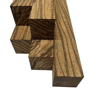 Exotic Wood Zone | Combo Pack of 5 Turning Wood of Zebrawood | 2 x 2 x 6 inches