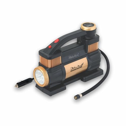 Image of AM3312S Rapid Double Action Extra Heavy Duty Digital Tyre Inflator Air Pump, DC 12V, 60 Liters Per Minute,Black